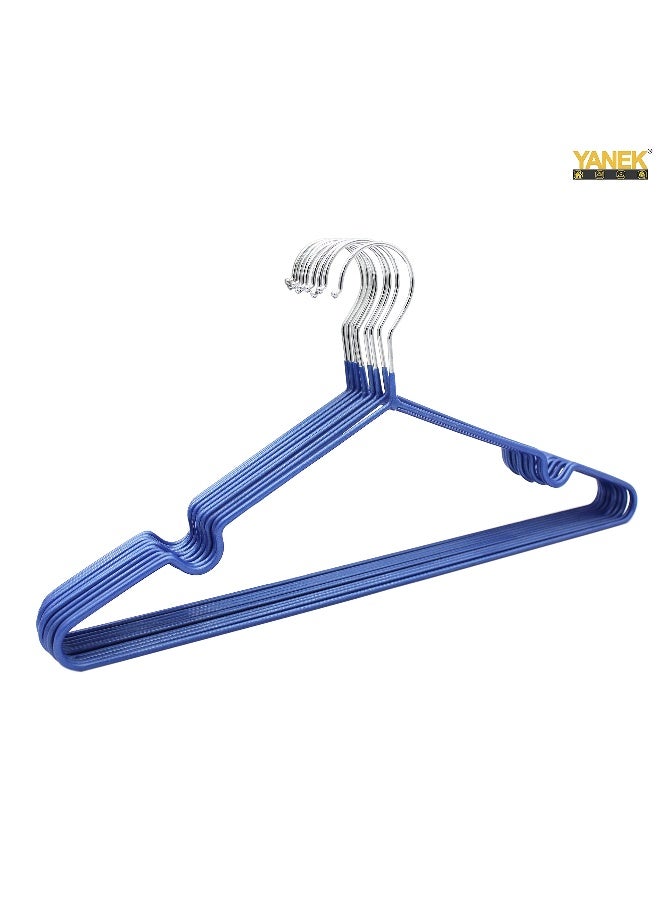 Metal Hangers For Shirt Coat Trousers Strong Anti Slip And Space Saving Rubber Coated 40 Cm Blue 100 White 40cm