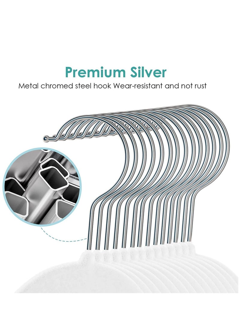ABS Flocked Non-Slip Clothes Hanger, Non-Tracking Clothes Hanger, Household Clothes Hanger, White, 100pcs