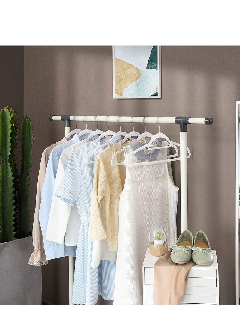 ABS Flocked Non-Slip Clothes Hanger, Non-Tracking Clothes Hanger, Household Clothes Hanger, White, 100pcs