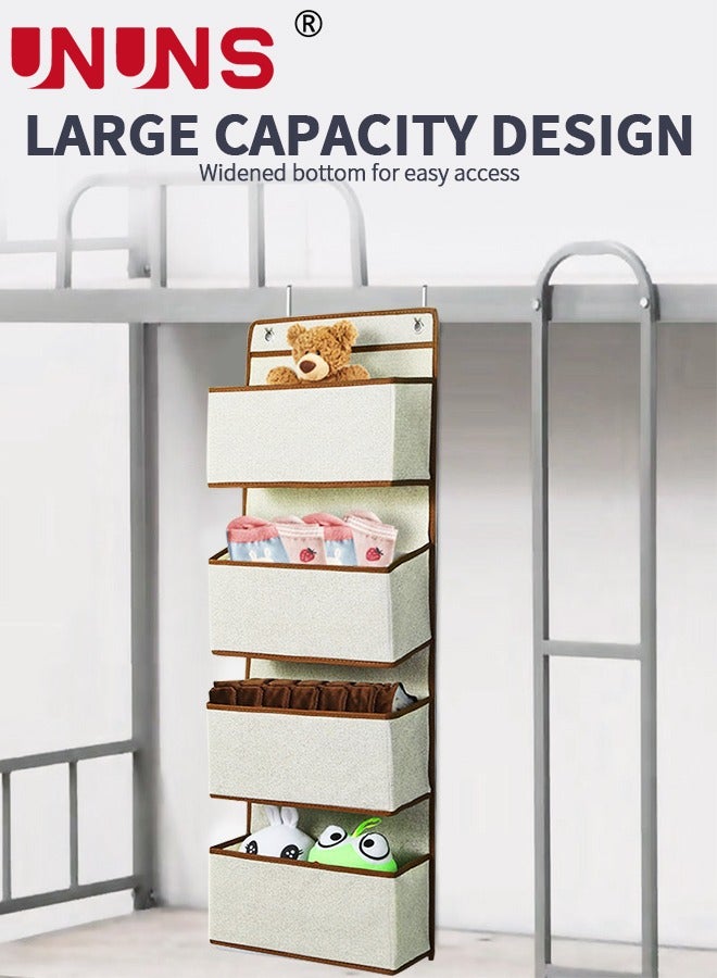 Over Door Hanging Organizer,4-Shelf Behind The Door Storage Organizer With Door Hook,Wall Mount Rack For Clothes Toys Sundries