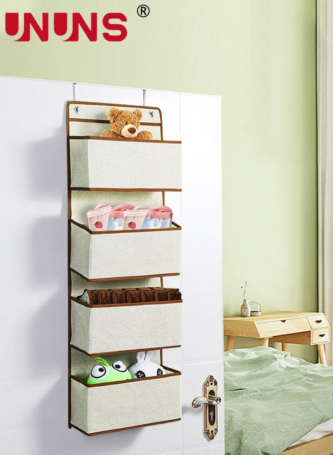 Over Door Hanging Organizer,4-Shelf Behind The Door Storage Organizer With Door Hook,Wall Mount Rack For Clothes Toys Sundries