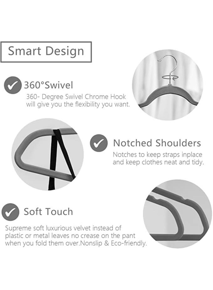 Velvet non-slip Suit Clothes Hangers,360° rotating hook(100pc)