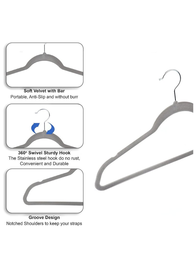 Velvet non-slip Suit Clothes Hangers,360° rotating hook(100pc)