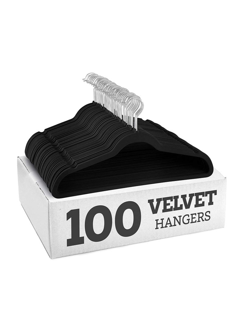 Velvet Non Slip Suit Clothes Hangers,360° Rotating Hook(100pc)