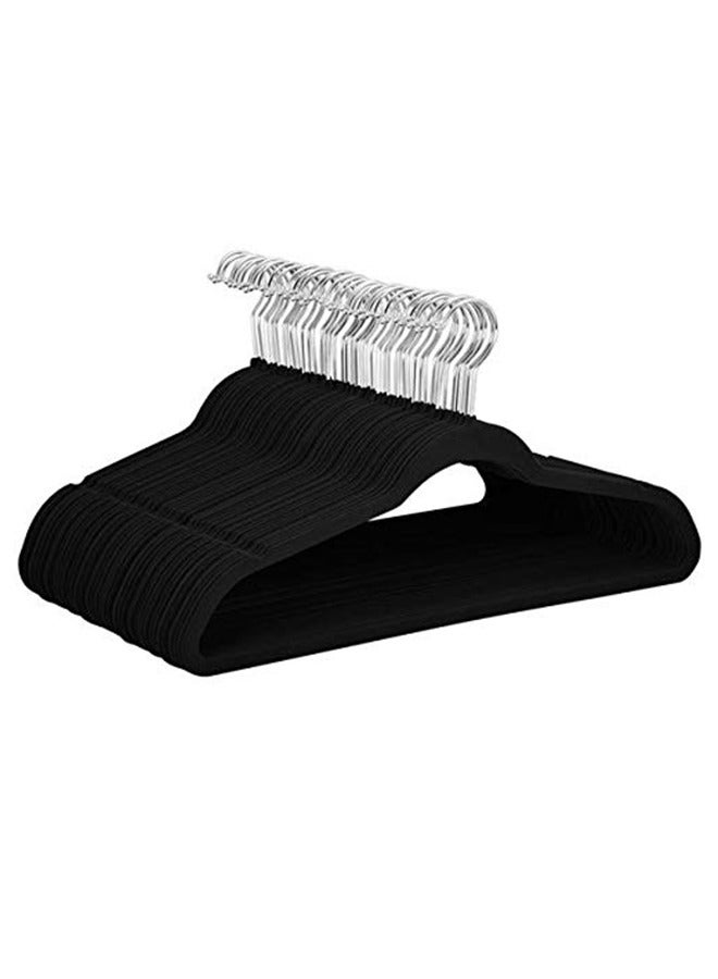 100-Piece Non-Slip Velvet 360 Degree Swivel Hangers Set Black