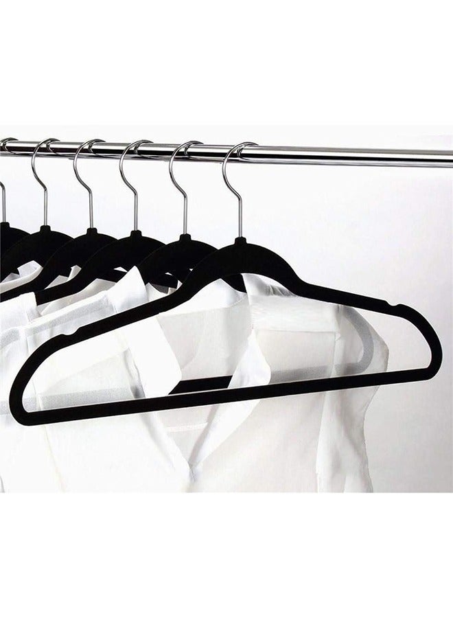 100-Piece Non-Slip Velvet 360 Degree Swivel Hangers Set Black