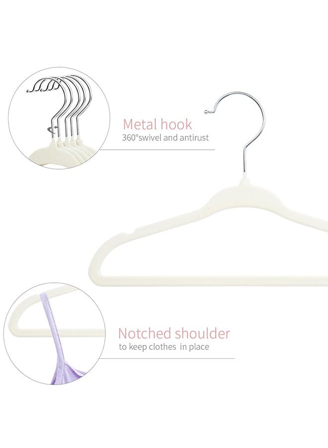 100-Piece Velvet Non-slip Suit Clothes Hangers,360° Rotating Hook