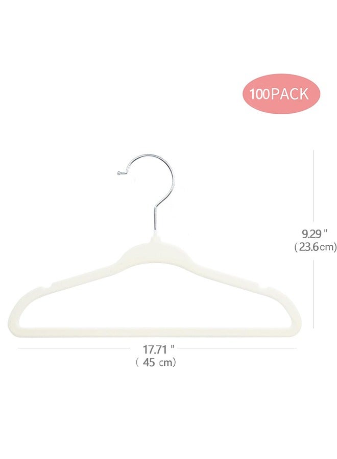 100-Piece Velvet Non-slip Suit Clothes Hangers,360° Rotating Hook