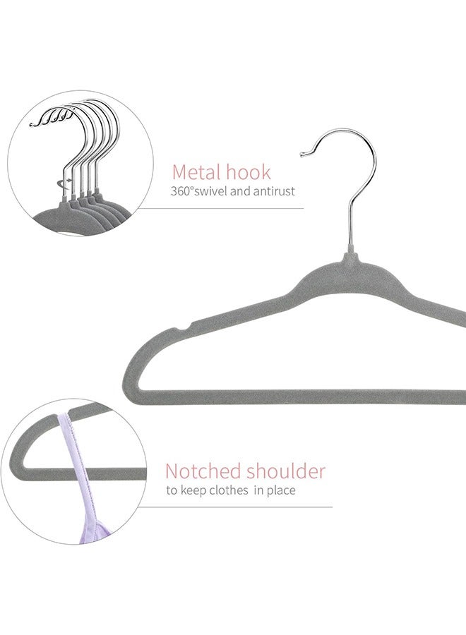 100-Piece Velvet non-slip Suit Clothes Hangers,360° rotating hook