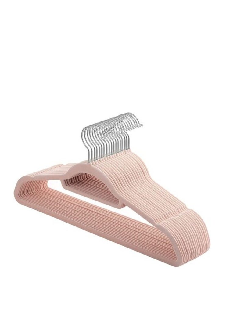 Red Dot Gift 20-Pack Rose-Pink Non-Slip Velvet Hangers & 360 Degree Rotatable Hook - Durable & Slim - Non Slip Hangers For Coat Hangers - Pant Hangers (Rose/Blush Pink, 20 Pack)