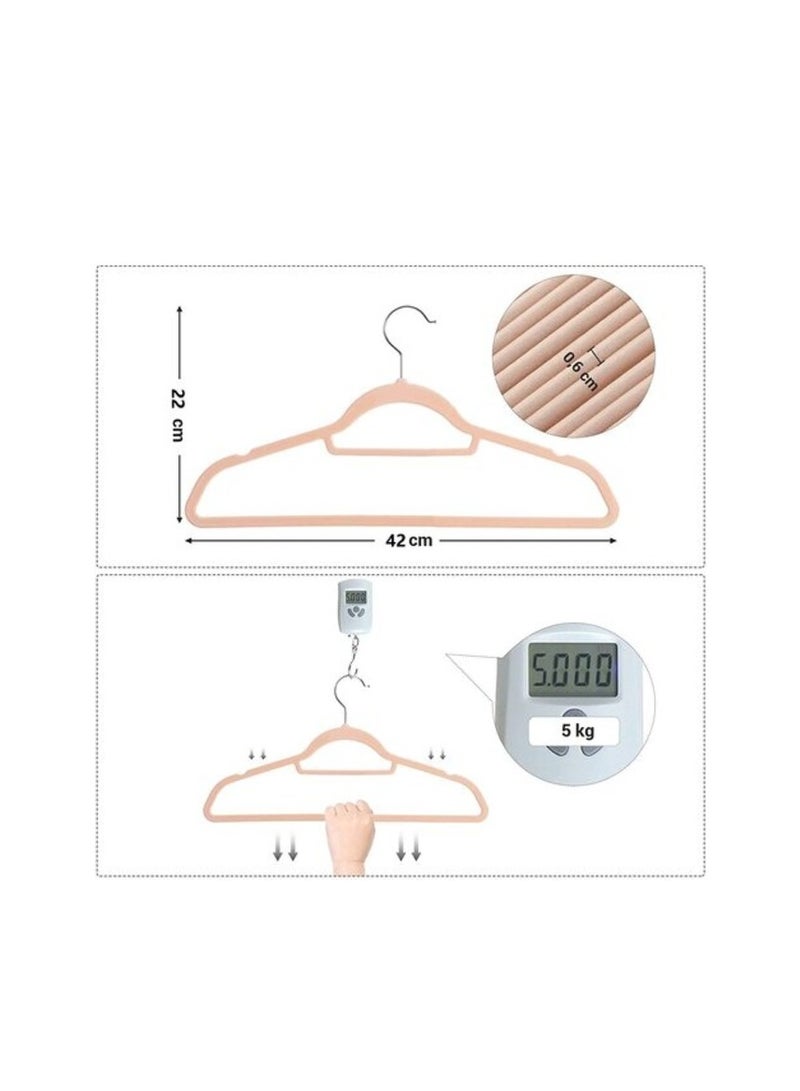 Red Dot Gift 20-Pack Rose-Pink Non-Slip Velvet Hangers & 360 Degree Rotatable Hook - Durable & Slim - Non Slip Hangers For Coat Hangers - Pant Hangers (Rose/Blush Pink, 20 Pack)