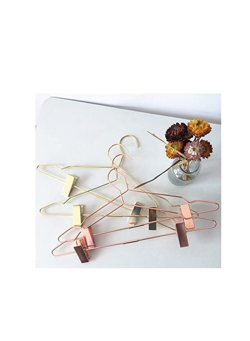 Red Dot Gift 10-Pack Metal Hangers & Clips 16.8 Inch Plated Metal Hanger For Storage & Display (Gold, 10)