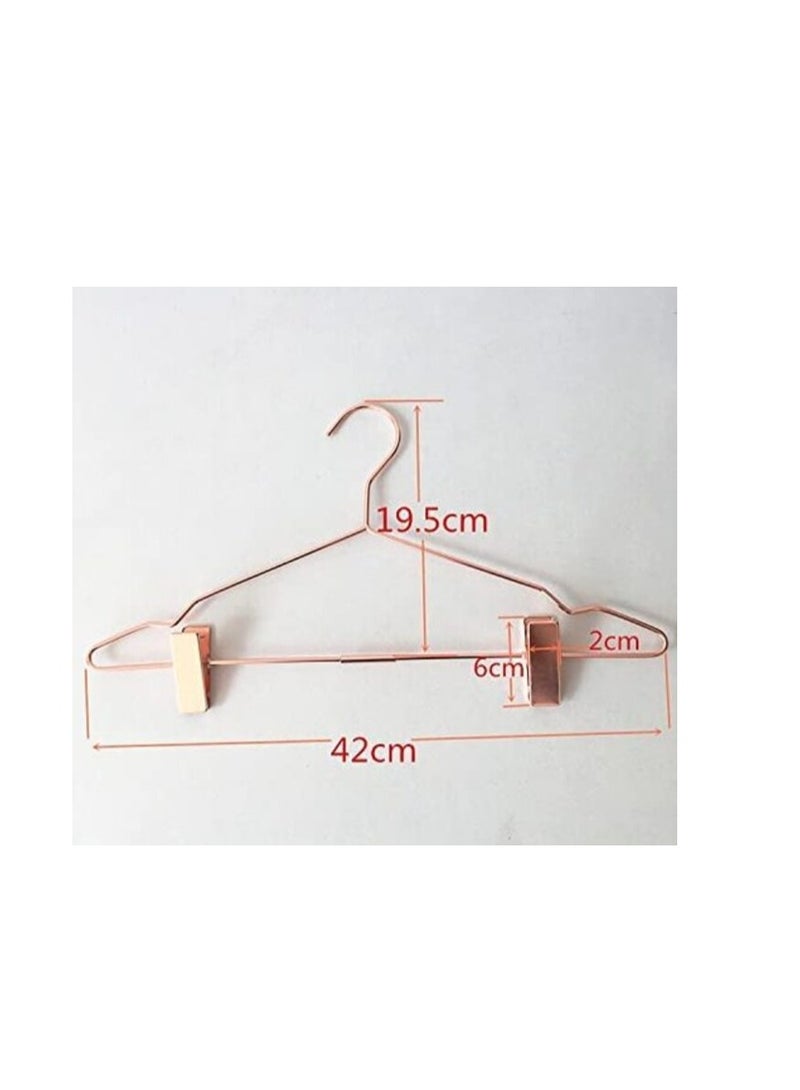 Red Dot Gift 10-Pack Metal Hangers & Clips 16.8 Inch Plated Metal Hanger For Storage & Display (Gold, 10)