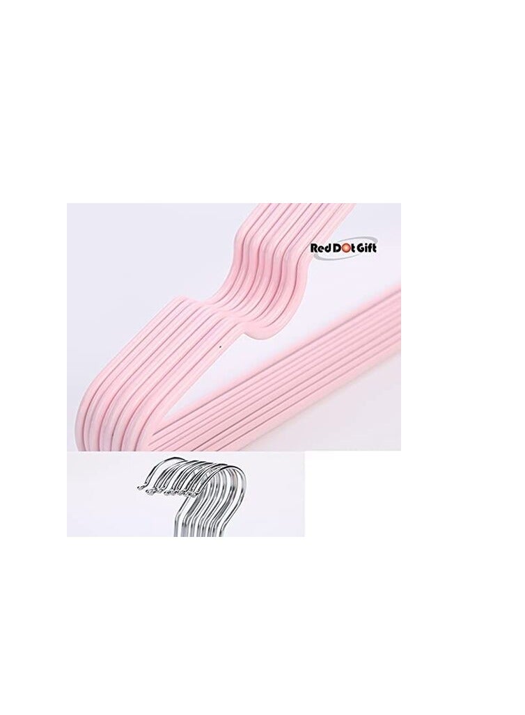 Red Dot Gift Metal Hangers Shirt Hangers Wire Hangers 40cm Strong Anti-Slip Hangers Space Saving Rubber Coated Hangers Heavy Duty Hangers (Baby Pink, 50)