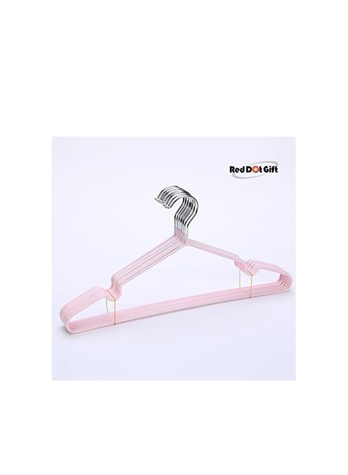 Red Dot Gift Metal Hangers Shirt Hangers Wire Hangers 40cm Strong Anti-Slip Hangers Space Saving Rubber Coated Hangers Heavy Duty Hangers (Baby Pink, 50)