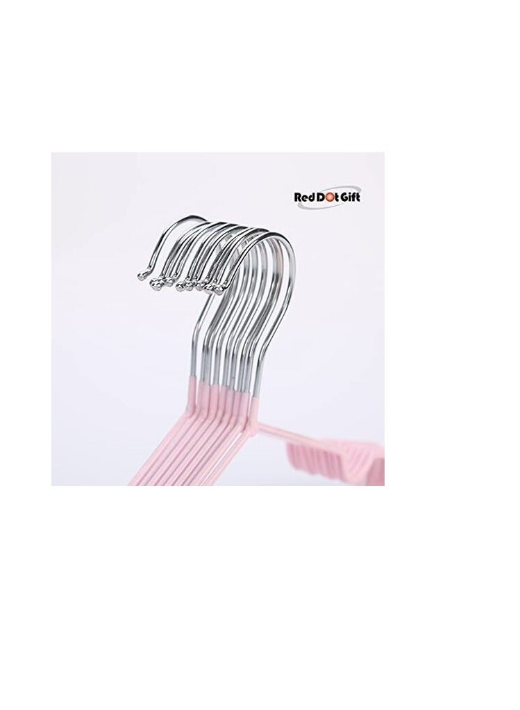 Red Dot Gift Metal Hangers Shirt Hangers Wire Hangers 40cm Strong Anti-Slip Hangers Space Saving Rubber Coated Hangers Heavy Duty Hangers (Baby Pink, 50)