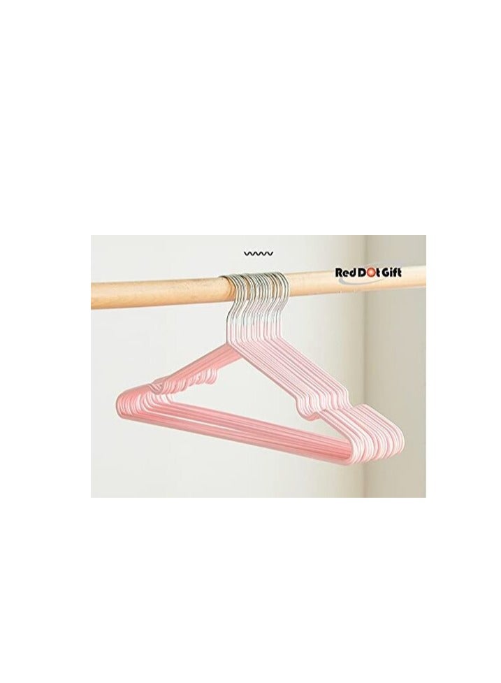 Red Dot Gift Metal Hangers Shirt Hangers Wire Hangers 40cm Strong Anti-Slip Hangers Space Saving Rubber Coated Hangers Heavy Duty Hangers (Baby Pink, 50)