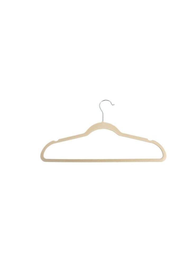 Red Dot Gift 50-Pack Beige Non-Slip Velvet Hangers 44.5cm With 360 Degree Rotatable Hook - Durable & Slim - Non Slip Hangers For Coat Hangers - Pant Hangers (Beige, 50)