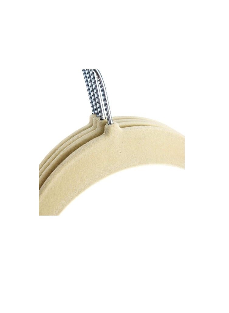 Red Dot Gift 50-Pack Beige Non-Slip Velvet Hangers 44.5cm With 360 Degree Rotatable Hook - Durable & Slim - Non Slip Hangers For Coat Hangers - Pant Hangers (Beige, 50)