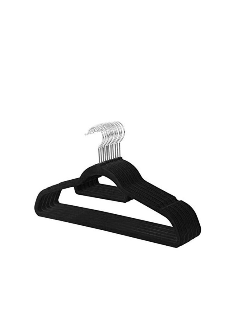 Red Dot Gift 20-Pack Black Non-Slip Velvet Hangers & 360 Degree Rotatable Hook - Durable & Slim - Non Slip Hangers For Coat Hangers - Pant Hangers (Black, 20 Pack)