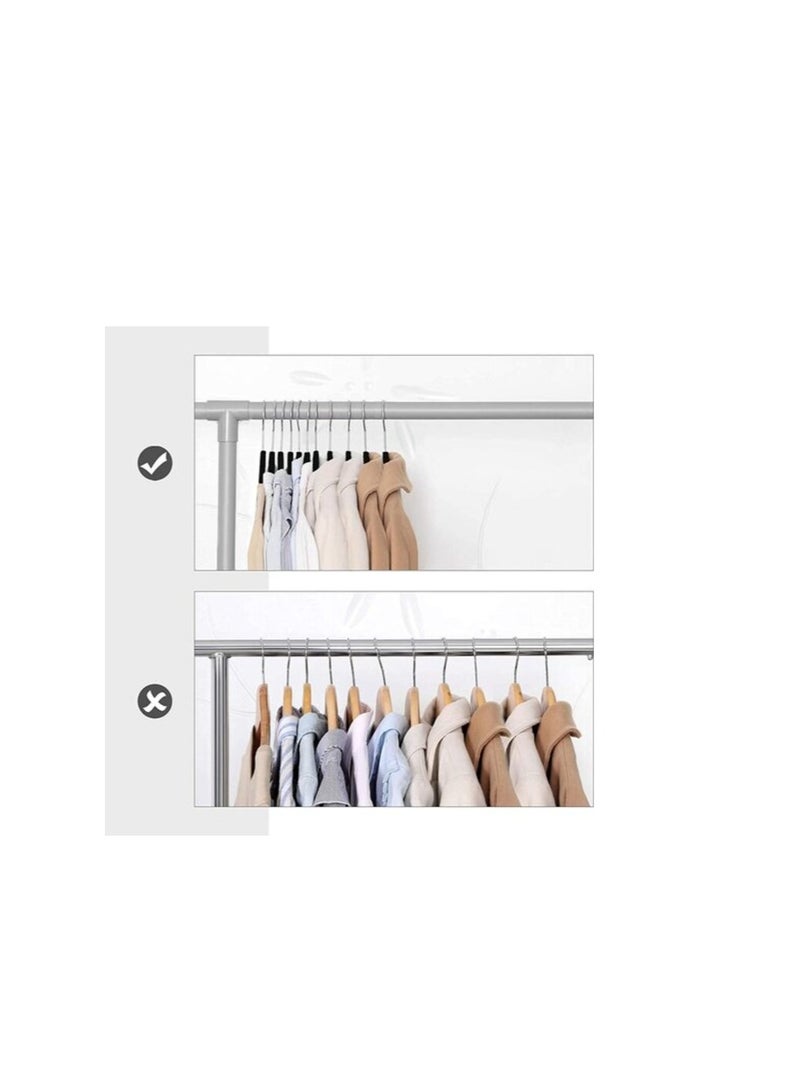 Red Dot Gift 20-Pack Black Non-Slip Velvet Hangers & 360 Degree Rotatable Hook - Durable & Slim - Non Slip Hangers For Coat Hangers - Pant Hangers (Black, 20 Pack)