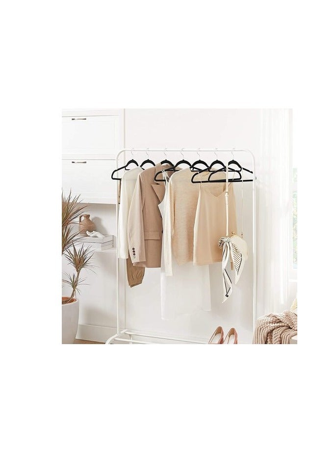 Red Dot Gift 20-Pack Black Non-Slip Velvet Hangers & 360 Degree Rotatable Hook - Durable & Slim - Non Slip Hangers For Coat Hangers - Pant Hangers (Black, 20 Pack)