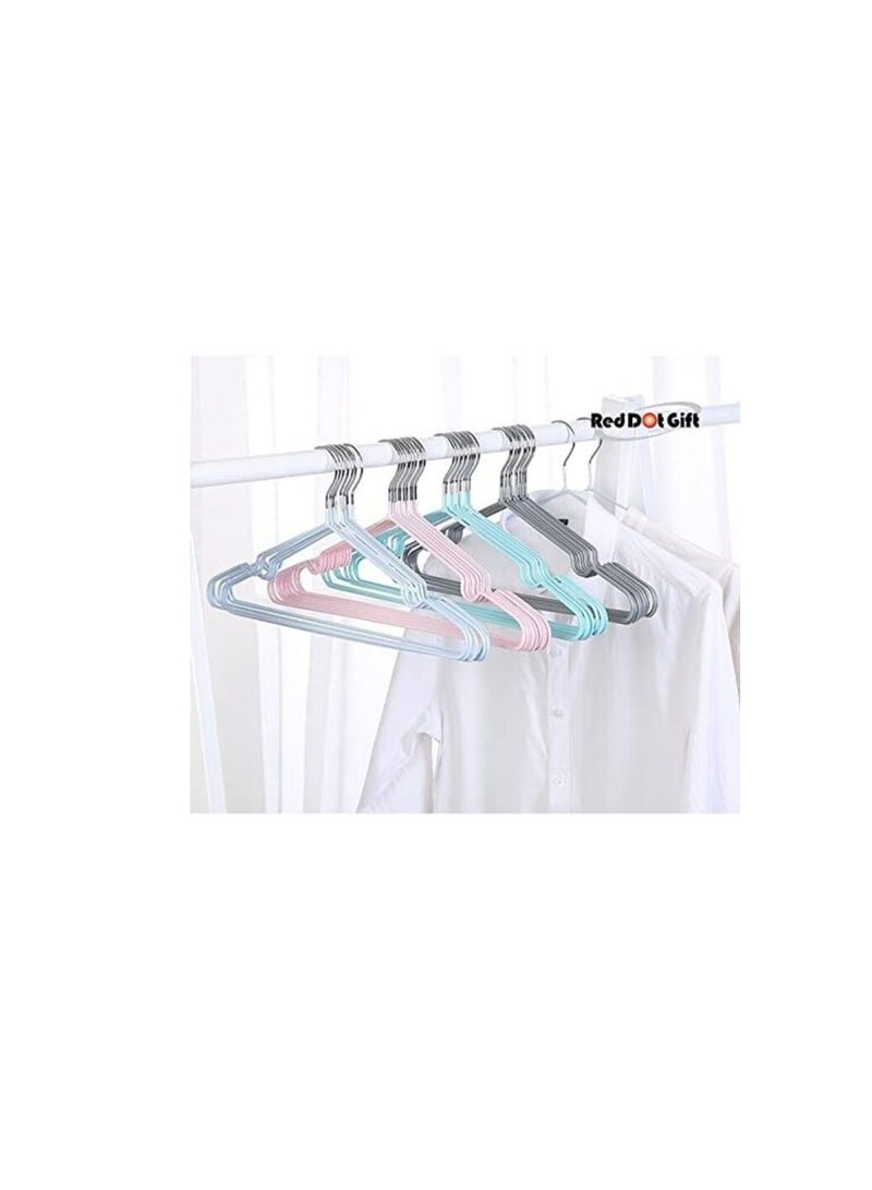 Red Dot Gift Metal Hangers Shirt Hangers Wire Hangers 40cm Strong Anti-Slip Hangers Space Saving Rubber Coated Hangers Heavy Duty Hangers (White, 100)
