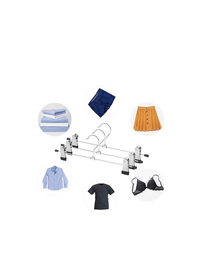 Red Dot Gift 25-Pack Pants Hangers, 12 Inch ( 30cm ) Trouser Hangers, Adjustable Metal Pants Hanger, Skirt Hangers With Clips Space Saving Hangers For Jeans (25)