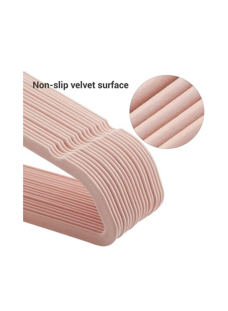 Red Dot Gift50-Pack Rose-Pink Non-Slip Velvet Hangers 42cm/16.8In - With 360 Degree Rotatable Hook - Durable & Slim - Non Slip Hangers For Coat Hangers - Pant Hangers (Rose Pink, 50)