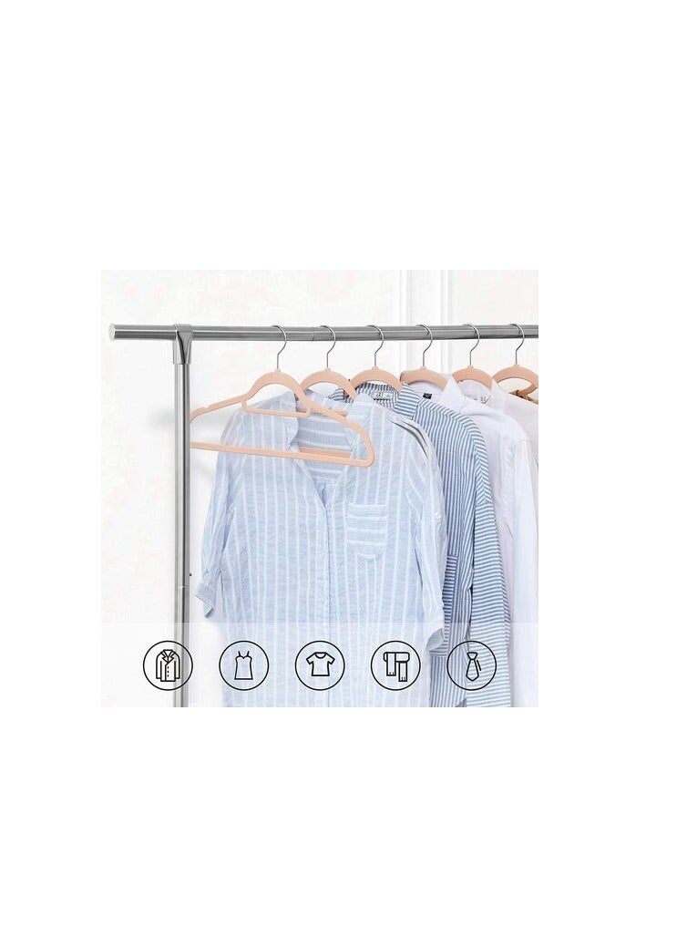 Red Dot Gift 100-Pack Rose-Pink Non-Slip Velvet Hangers 42cm With 360 Degree Rotatable Hook - Durable & Slim - Non Slip Hangers For Coat Hangers - Pant Hangers (Rose/Blush Pink, 100 Pack)