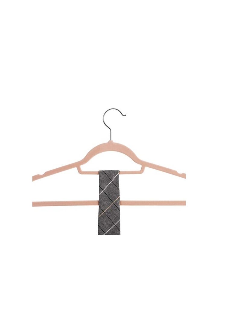 Red Dot Gift 100-Pack Rose-Pink Non-Slip Velvet Hangers 42cm With 360 Degree Rotatable Hook - Durable & Slim - Non Slip Hangers For Coat Hangers - Pant Hangers (Rose/Blush Pink, 100 Pack)