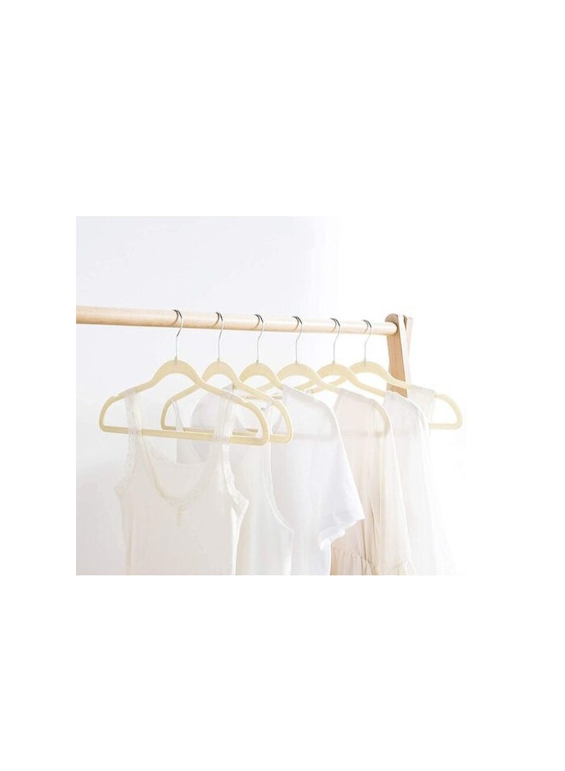 Red Dot Gift 100-Pack Kids Non-Slip Velvet Hangers - ( 35Cm / 14 Inch )Nursery Clothes Hangers, Toddler Hangers, 360 Chrome Swivel Hook (Beige, 100)