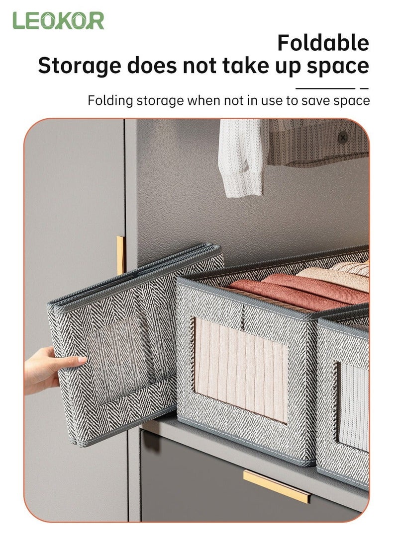 2-Piece Foldable Organizer,Large Capacity Clothes Organization With Clear Window
