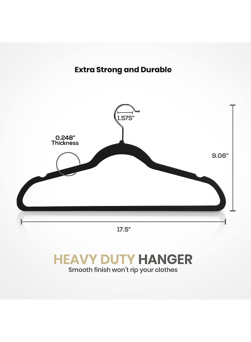 Velvet non-slip Suit Clothes Hangers,360° rotating hook(100pc)