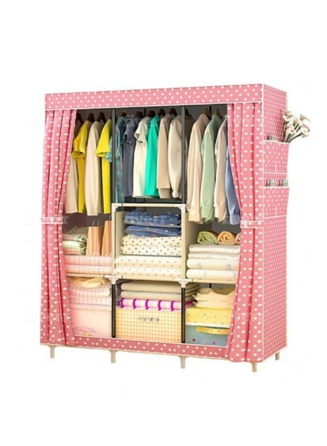 Fabric Closet, Portable Wardrobe Clothes Storage Organizer Pink 158x106x45cm