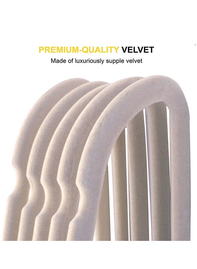 100-piece non-slip velvet cloth rack set ivory white