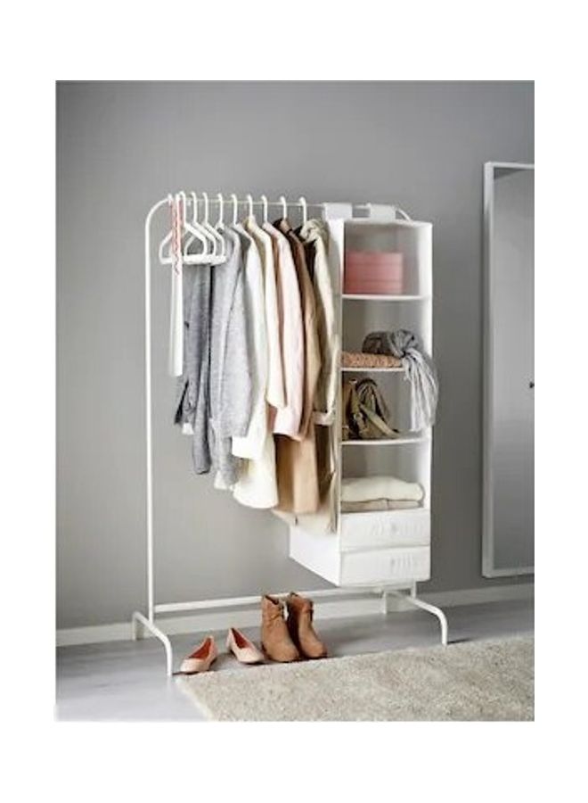 Portable Clothes Rack White 99x46x152cm