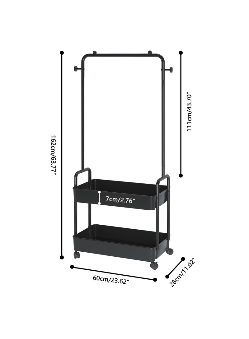 Clothing Rack with Storage Bag,Non-woven Shelves for Shoes,Multi-Functional Garment Rack for Bedroom,Hallway