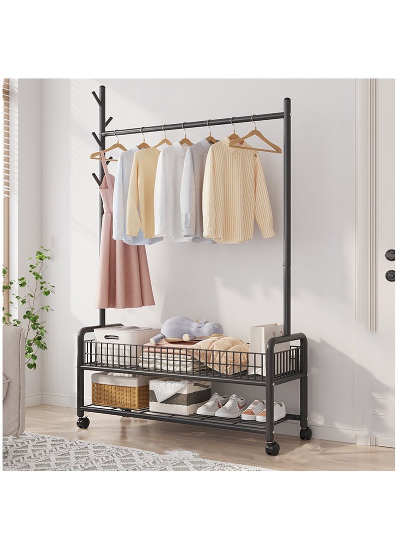 Metal Clothing Rack, 176 cm Clothes Garment Coat Rack with Bottom Shelf for Hanging Skirts, Shirts, Sweaters