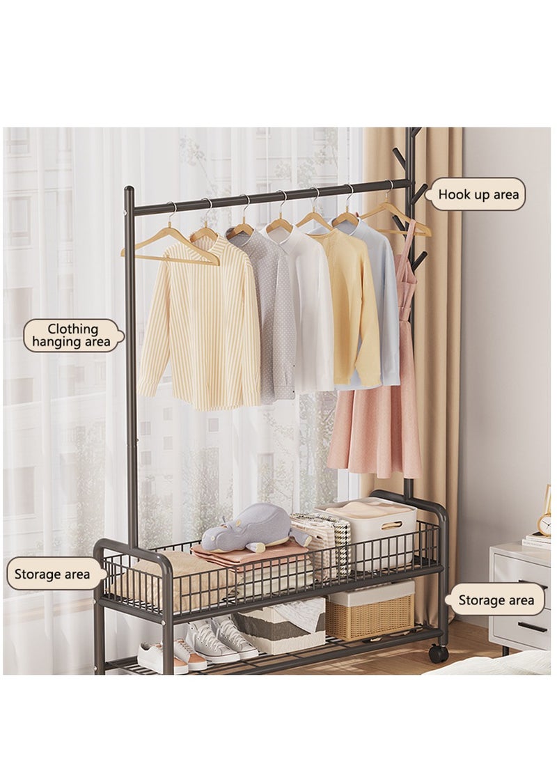 Metal Clothing Rack, 176 cm Clothes Garment Coat Rack with Bottom Shelf for Hanging Skirts, Shirts, Sweaters