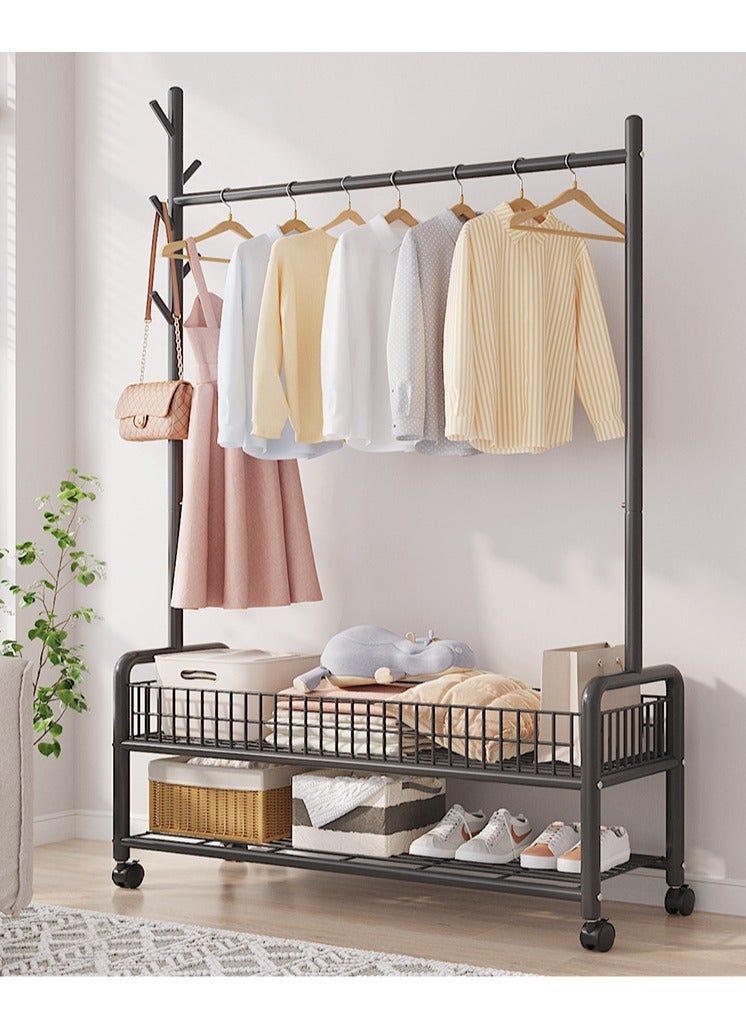 Metal Clothing Rack, 176 cm Clothes Garment Coat Rack with Bottom Shelf for Hanging Skirts, Shirts, Sweaters