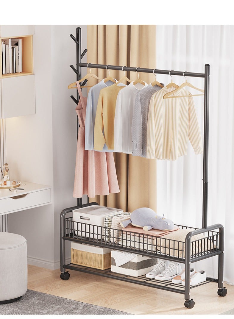 Metal Clothing Rack, 176 cm Clothes Garment Coat Rack with Bottom Shelf for Hanging Skirts, Shirts, Sweaters