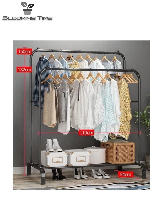 Double Rod Clothing Garment Rack With Shelves Organize In Style