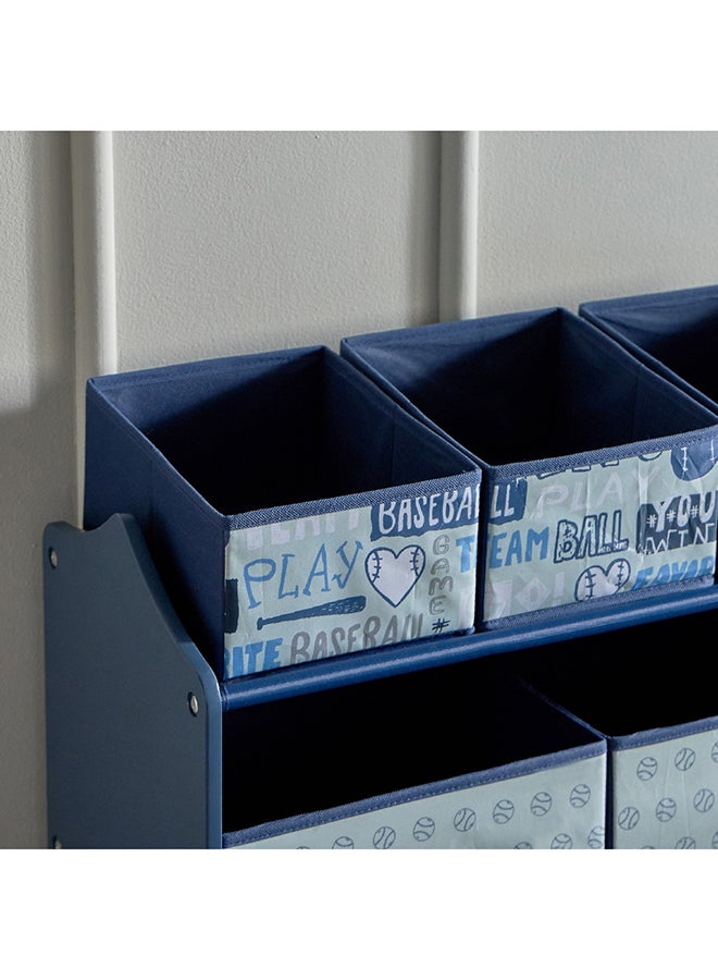 Arcade Candice Baseball Fabric Storage Rack with 6 Bins 63 x 60 x 30 cm