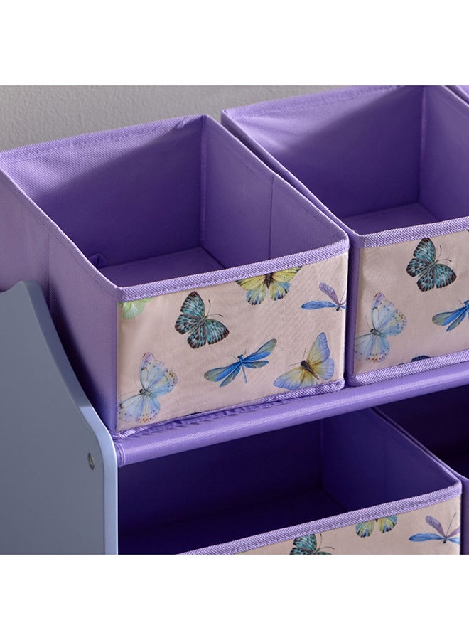 Flutterby Candice Butterfly Fabric Storage Rack with 6 Bins 63 x 60 x 30 cm