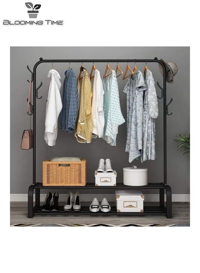 Multi Functional Coat Rack, Shoe Rack, Drying Rack Three In One Durable Black