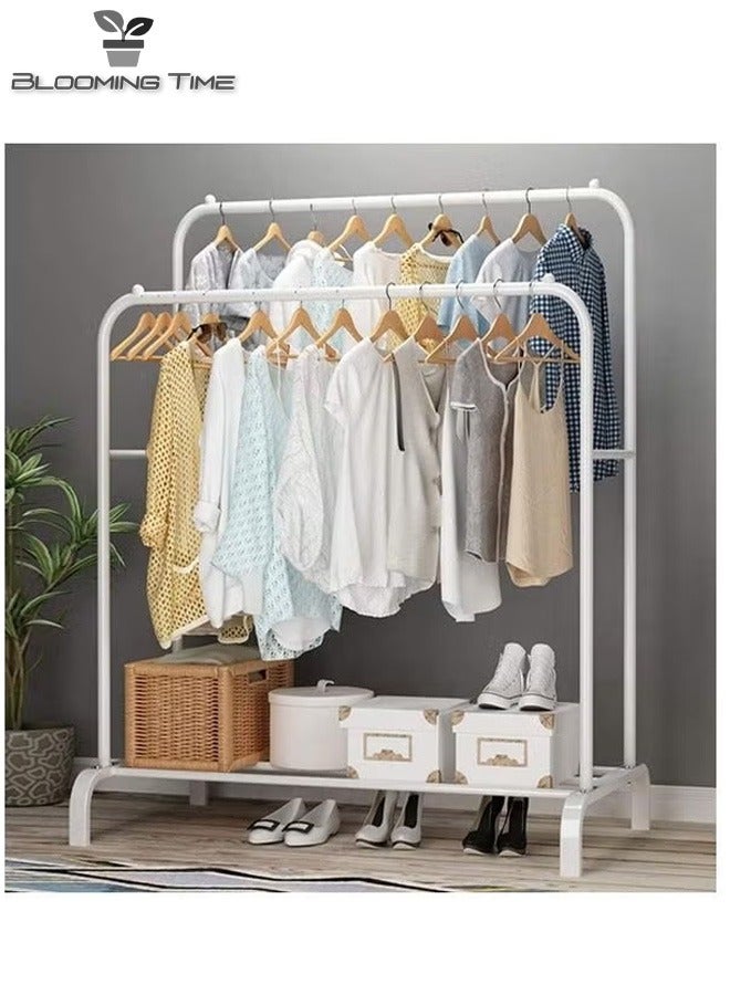 Clothes Organizer And Holder Metal Stand White 110*54*150(132)cm