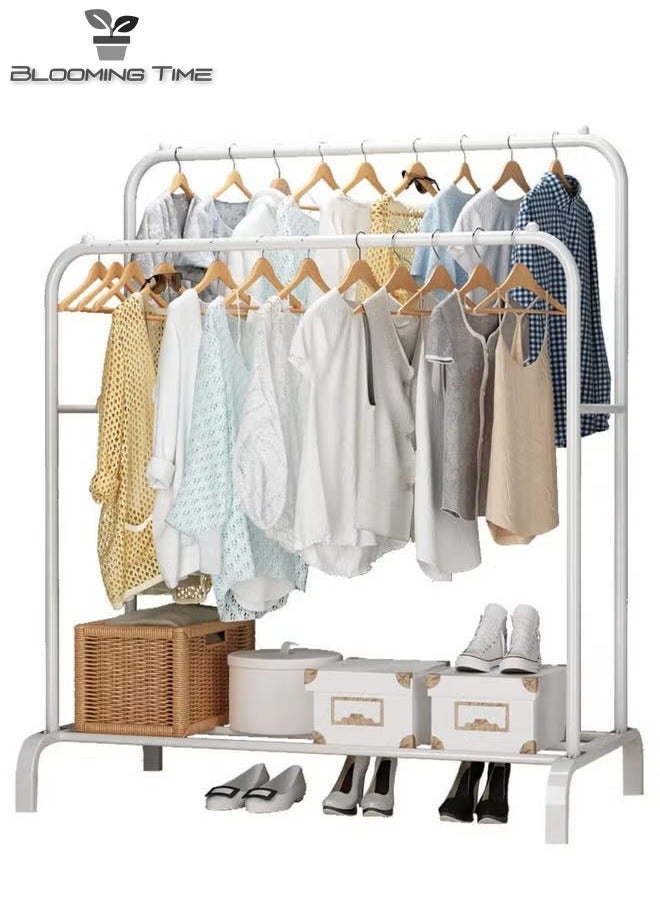 Clothes Organizer And Holder Metal Stand White 110*54*150(132)cm