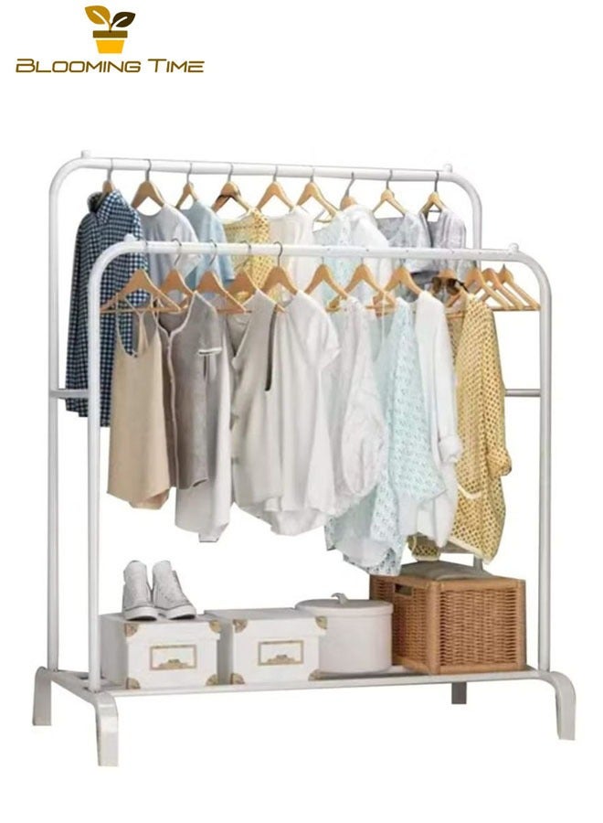 White clothes organizer and holder metal stand 110*54*150(132) cm