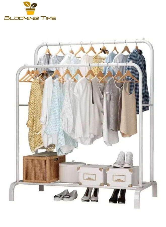 White clothes organizer and holder metal stand 110*54*150(132) cm